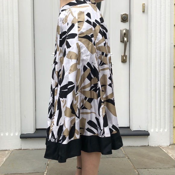 Coldwater creek PS silk floral print full skirt - Picture 2 of 5